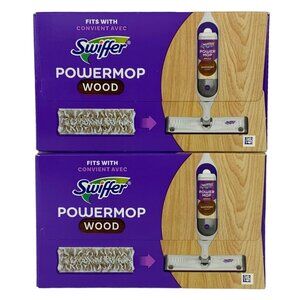 Swiffer Powermop Wood Finish Floor Cleaning Pads Refills Lot of TWO 5ct Boxes